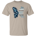 Sand t-shirt with a graphic of a storm cloud and motivational text on a white background