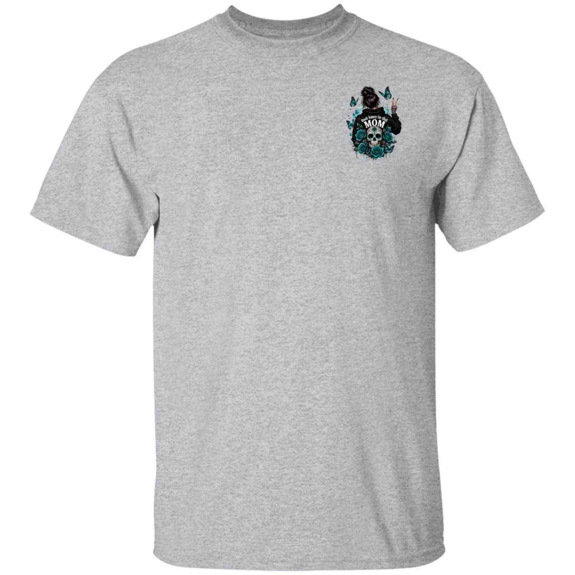 Sport Grey t-shirt with a graphic design on the chest against a white background