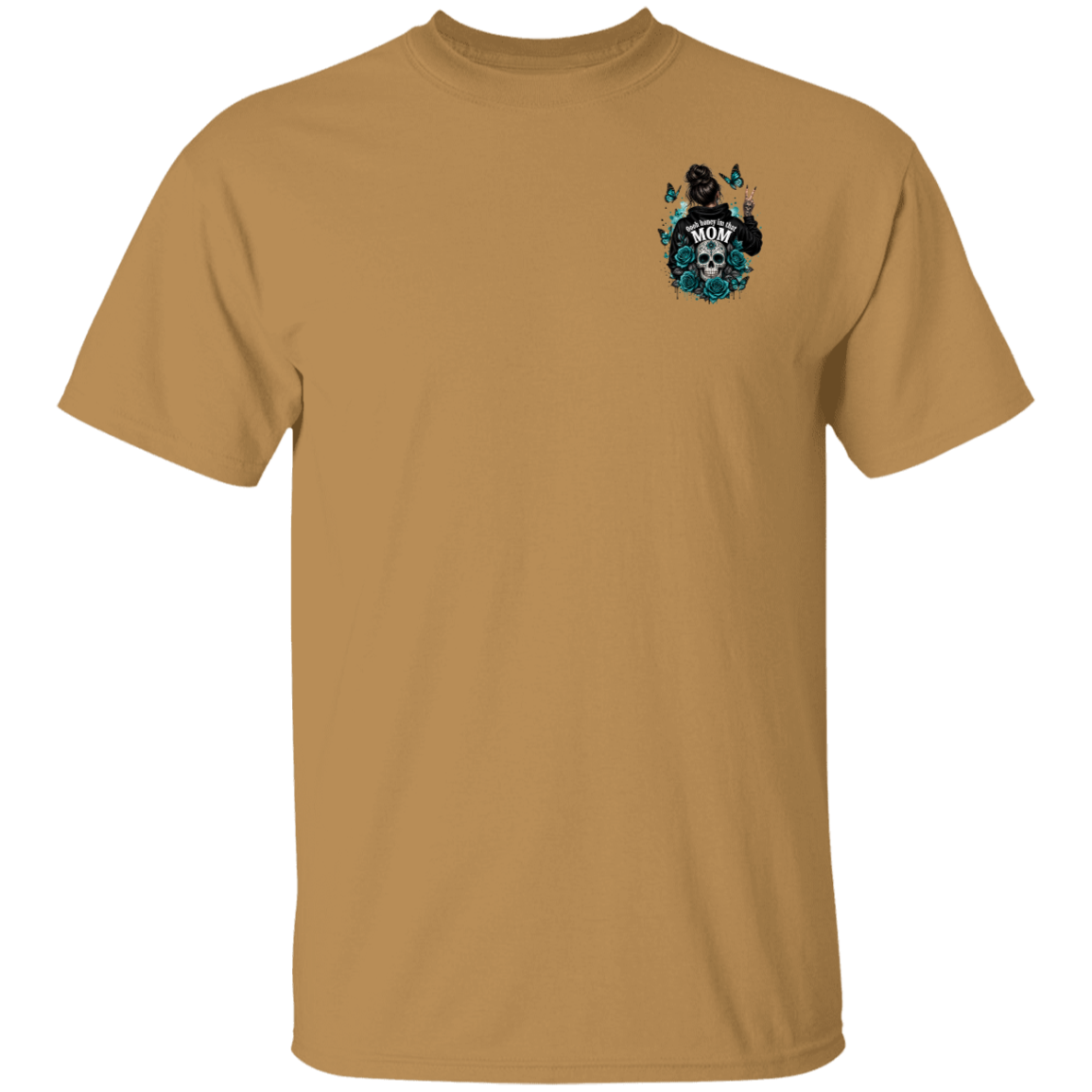 Old Gold t-shirt with a graphic design on the chest against a white background